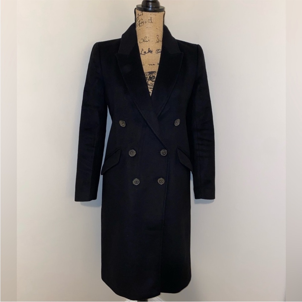 $398 J.Crew DOUBLE-BREASTED TOPCOAT IN
WOOL CASHMERE Black - Picture 7 of 15